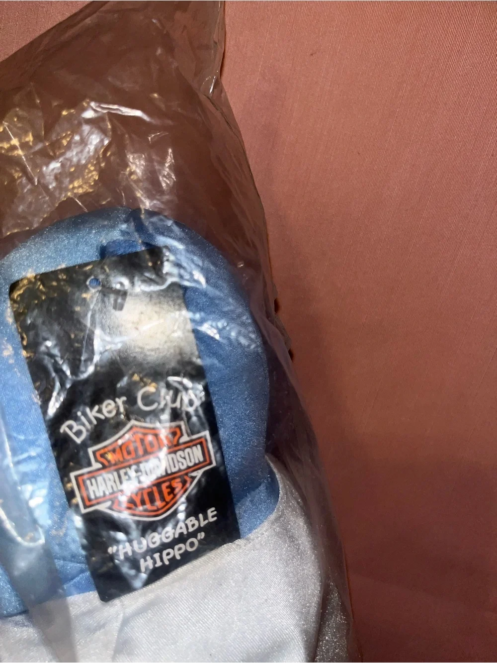 Harley-Davidson Blue Plush Hippo - Collectible Vtg NOS